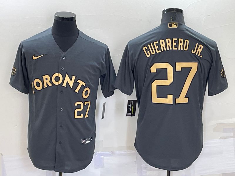 Men Toronto Blue Jays #27 Guerrero jr Grey 2022 All Star Nike MLB Jerseys->toronto blue jays->MLB Jersey